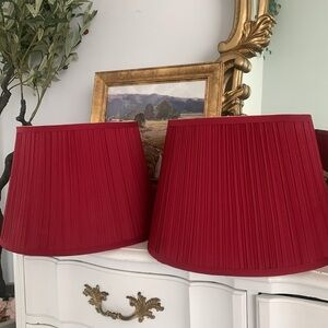 Set of 2 Elegant Pleated Lampshade Urbanest‎ Mushroom Pleated Maroon traditional